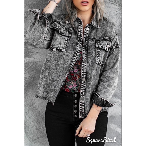 FRANK & OAK Acid Wash Grey Button Up Short Sleeve Shirt Top S - Picture 5 of 7